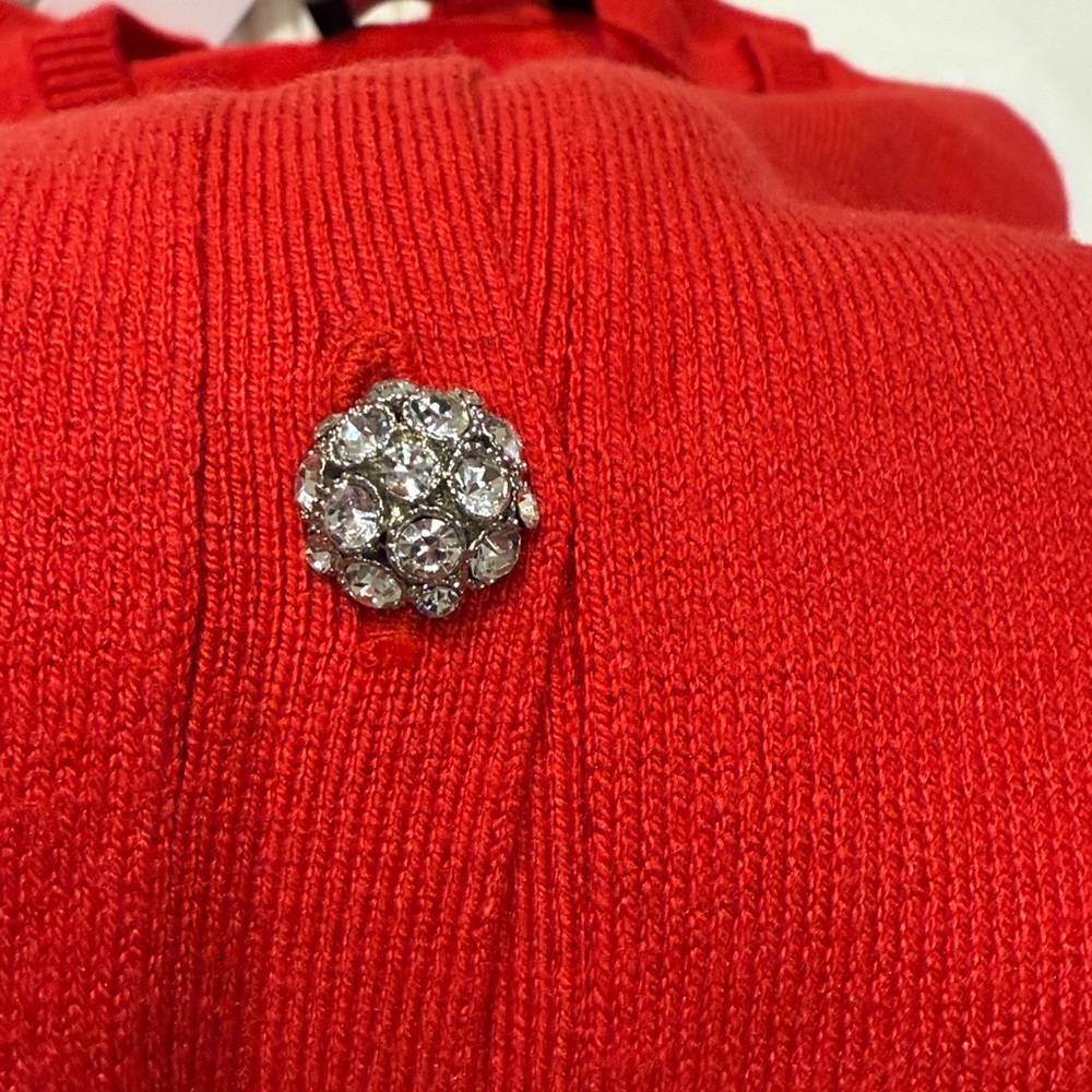 Women's Red Button-Up Sweater With Sparkling Butt… - image 6